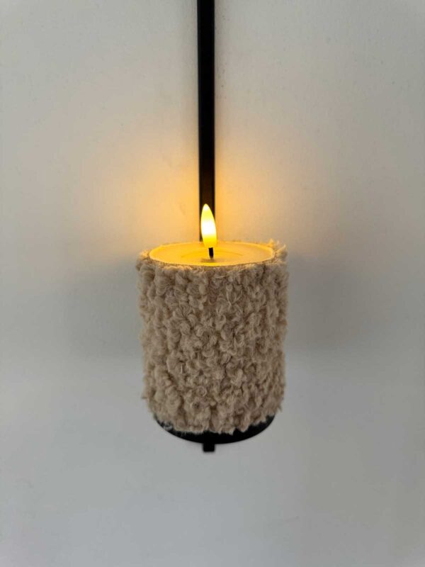 Blockljus beige korthårig päls