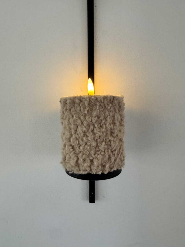 Blockljus beige korthårig päls