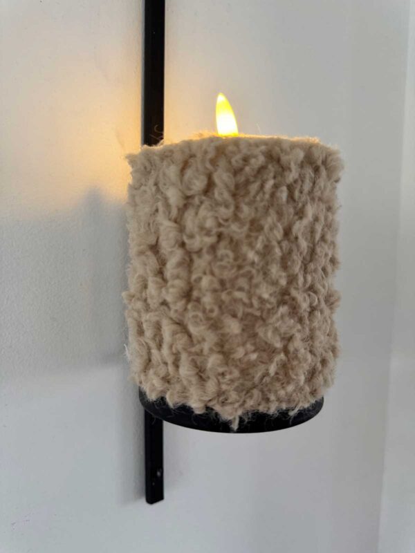 Blockljus beige korthårig päls