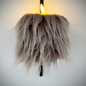 Blockljus beige långhårig päls