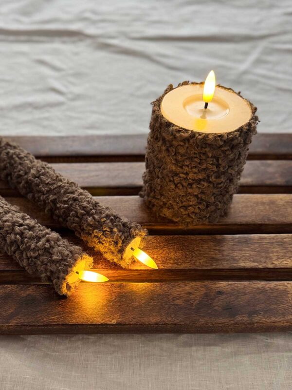 Blockljus brun korthårig päls