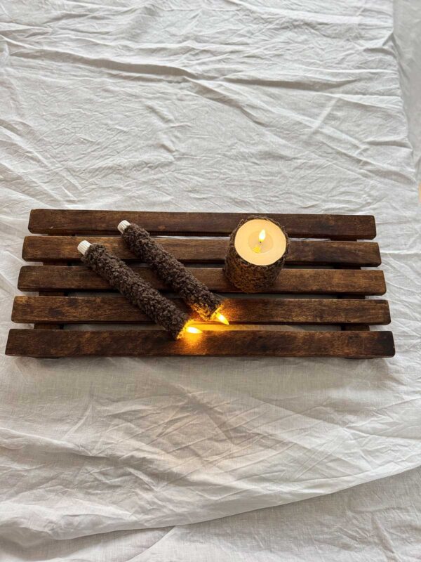 Blockljus brun korthårig päls