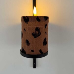 Blockljus brun linne leopard