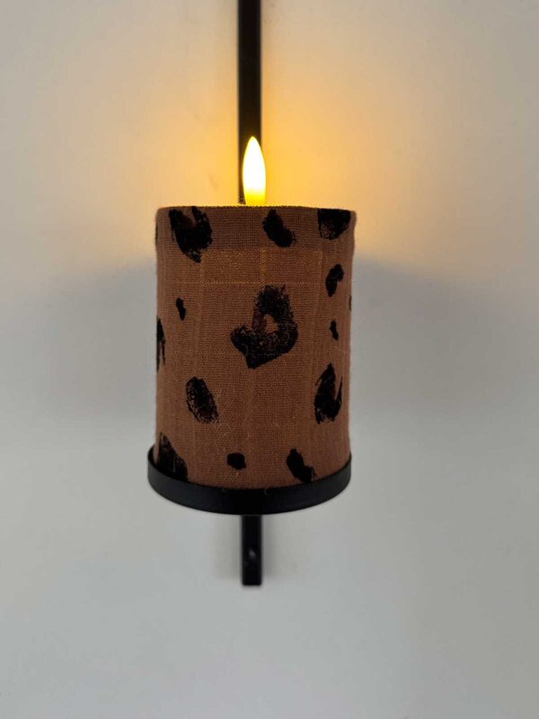 Blockljus brun linne leopard