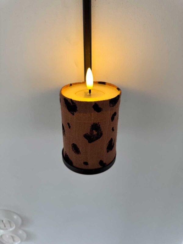 Blockljus brun linne leopard