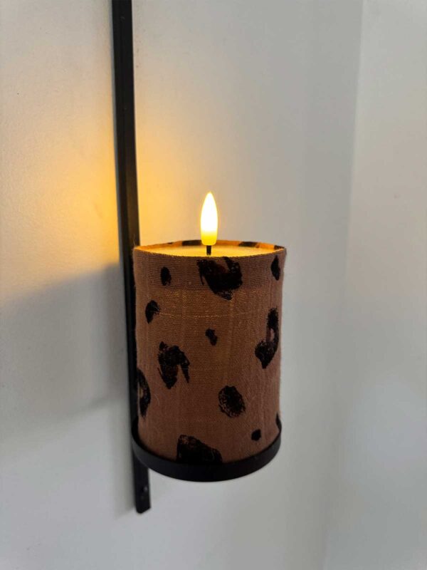 Blockljus brun linne leopard