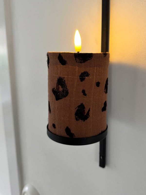 Blockljus brun linne leopard