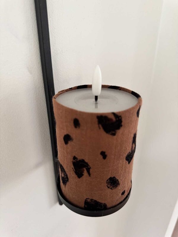 Blockljus brun linne leopard