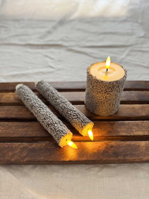 Blockljus grå korthårig päls