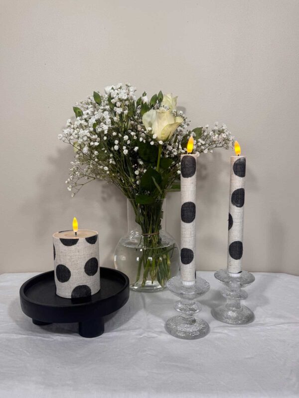 Blockljus vit storprickig