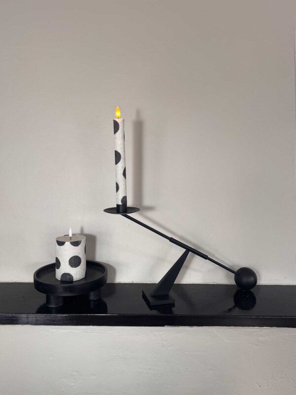 Blockljus vit storprickig