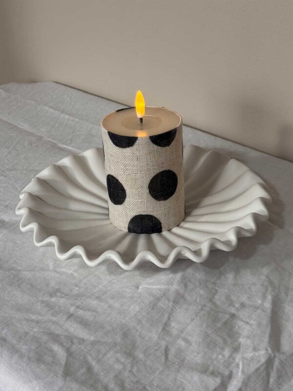 Blockljus vit storprickig