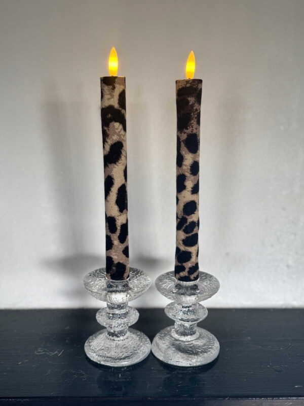Kronljus brun bomull leopard