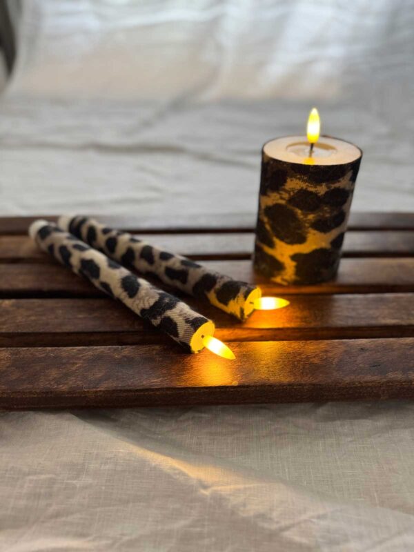 Kronljus brun bomull leopard