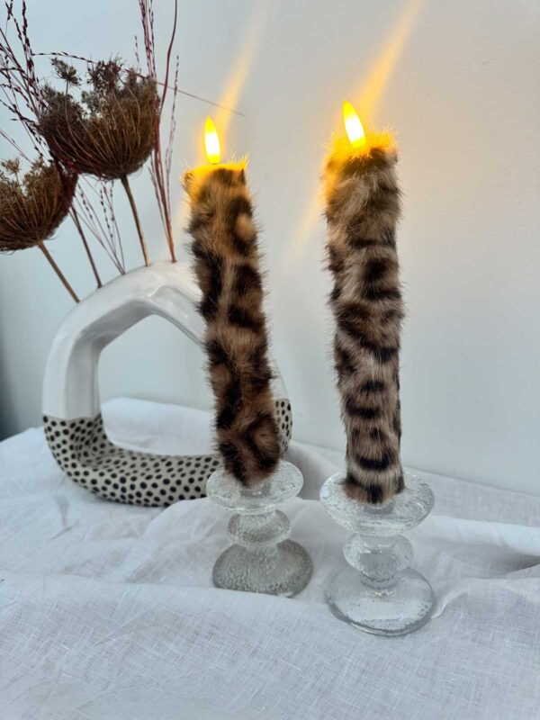 Kronljus brun leopard mellanlång päls