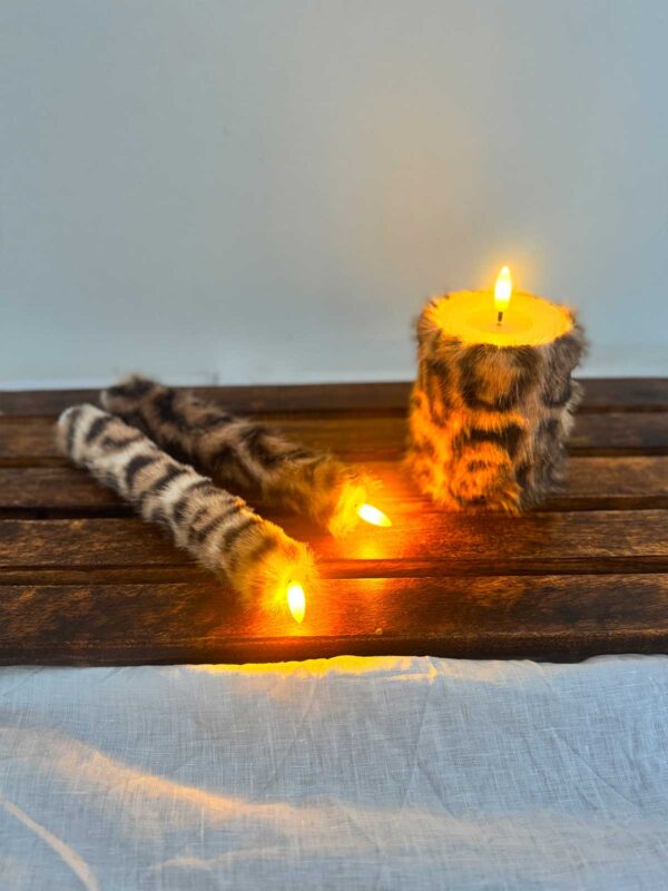 Kronljus brun leopard mellanlång päls