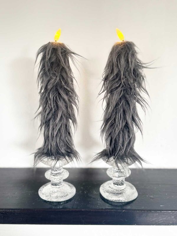 Kronljus grå långhårig päls