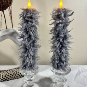 Kronljus grå mellanlång päls