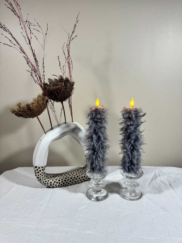 Kronljus grå mellanlång päls