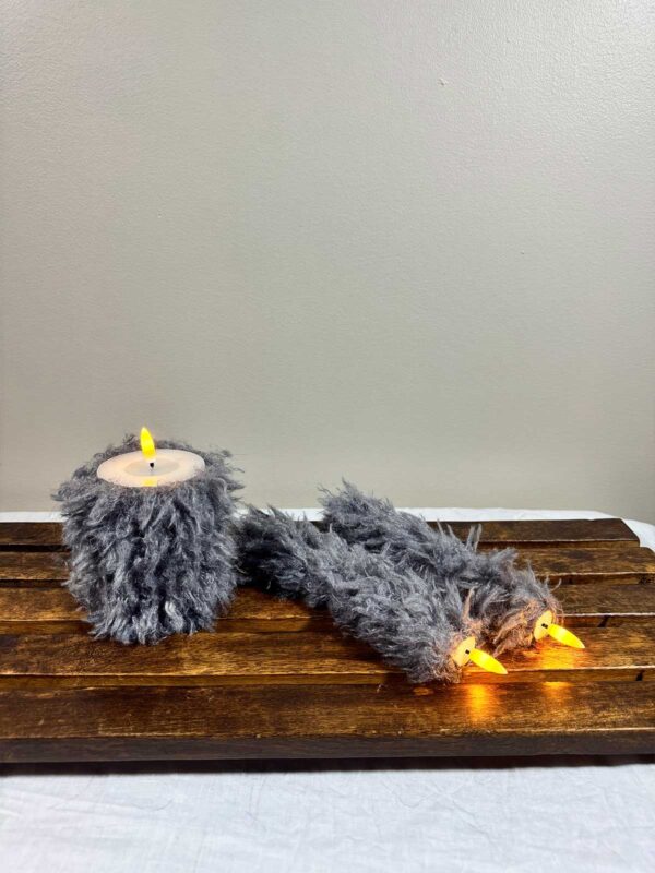 Kronljus grå mellanlång päls