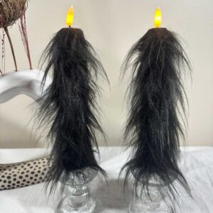 Kronljus svart långhårig päls