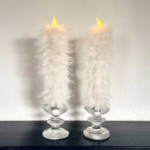 Kronljus vit långhårig päls