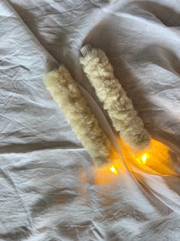 Kronljus vit mellanlång päls