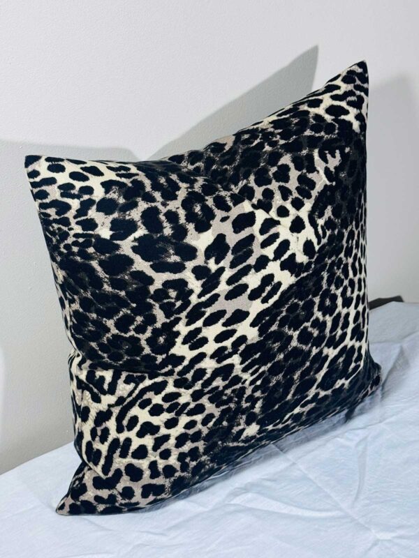 Kudde brun bomull leopard