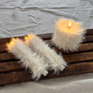 Ljuskitt vit långhårig päls