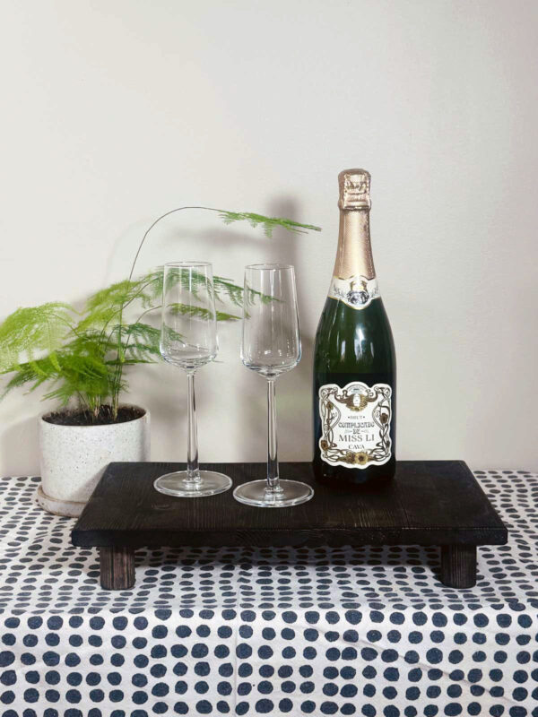 Träbricka flöde medium svart