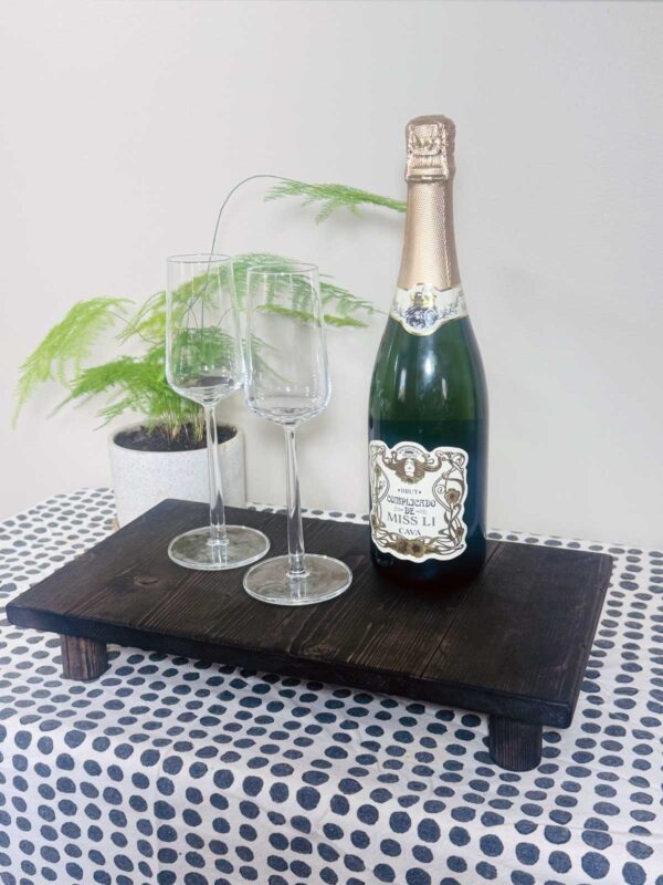 Träbricka flöde medium svart